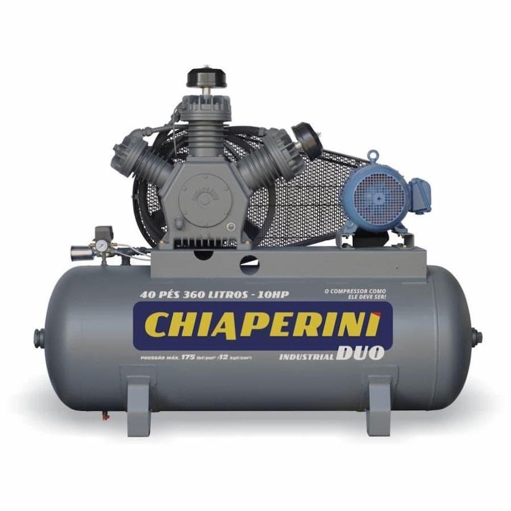 Compressor De Ar Tri Fechado Contínuo 10hp 425l Chiaperini