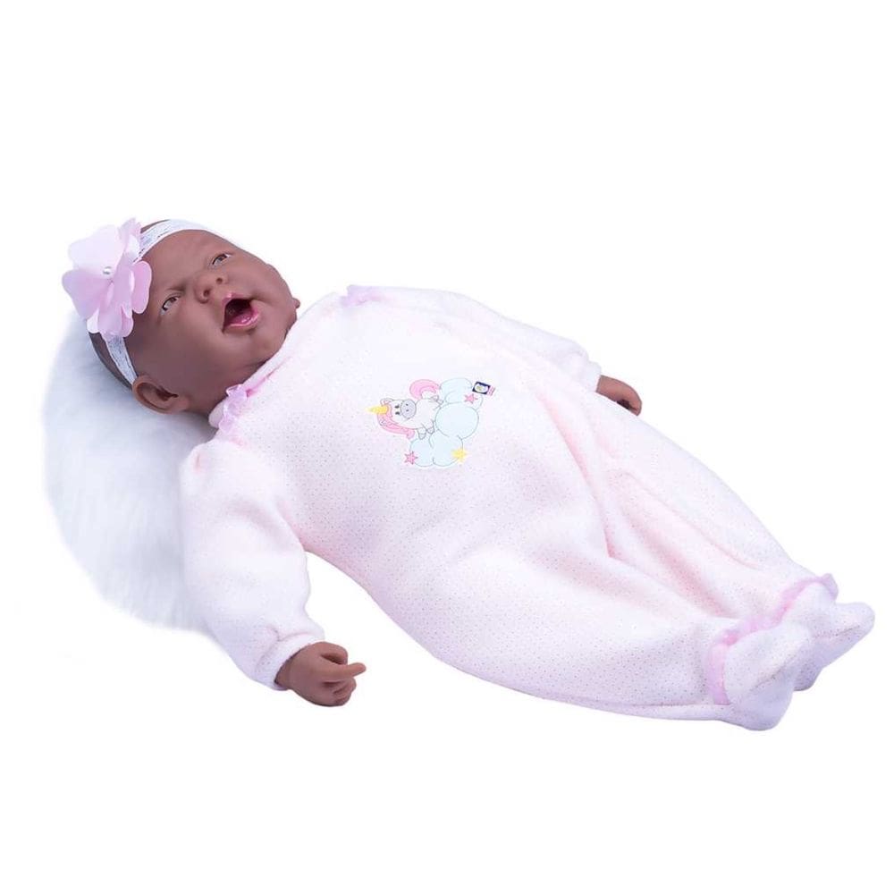 Boneca Bebê Coleção Ninos Reborn Com Boca Aberta Negra