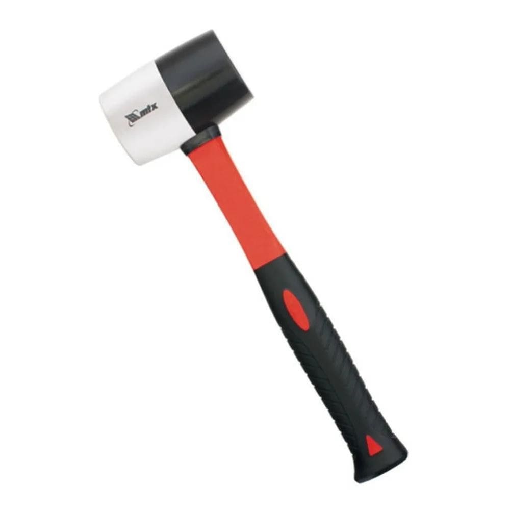 Martelo De Borracha Preta Branca 60Mm 450 G Cabo Fibra Vidro