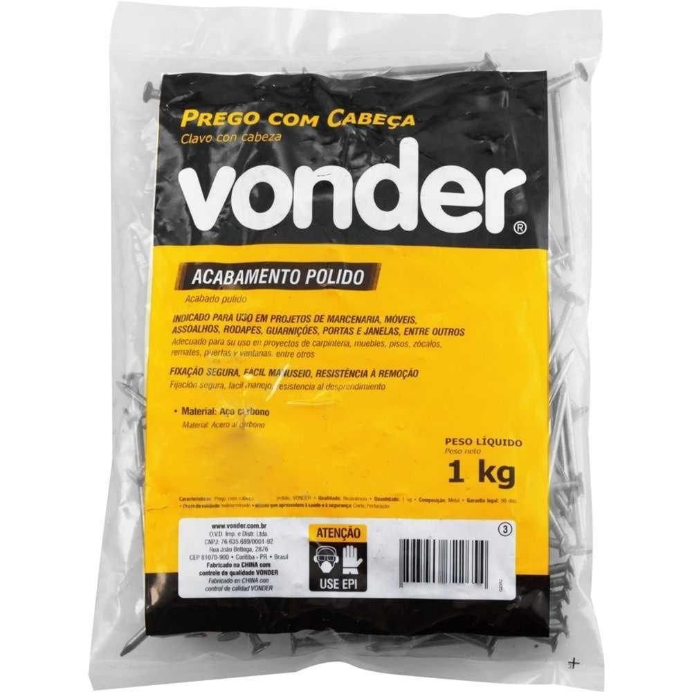 Prego Com Cabeça 18 X 36 (3,1-4 X 10) Polido 1 Kg Vonder