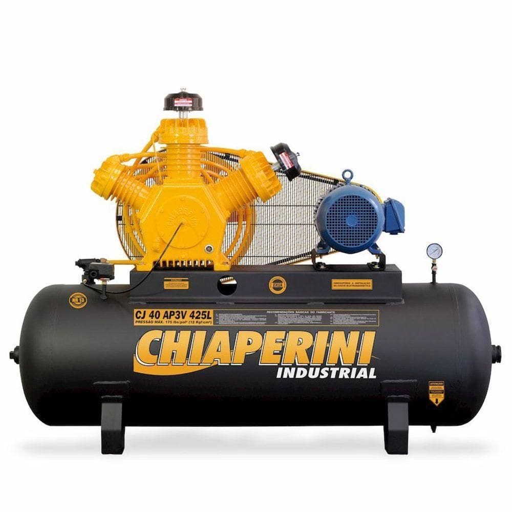 Compressor De Ar A.pressão Tri Fechado 10hp 425l Chiaperini