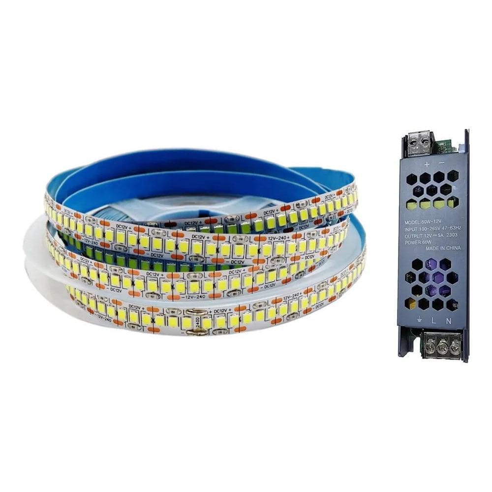 2X 5 Metro Fita Led 2835 240Leds/M 3000K/4000K/6000K + Fonte