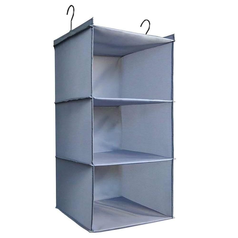Cabideiro Organizador 3 Prateleiras Sapateeira Vertical Guarda Roupa Closet Divisorias Armario