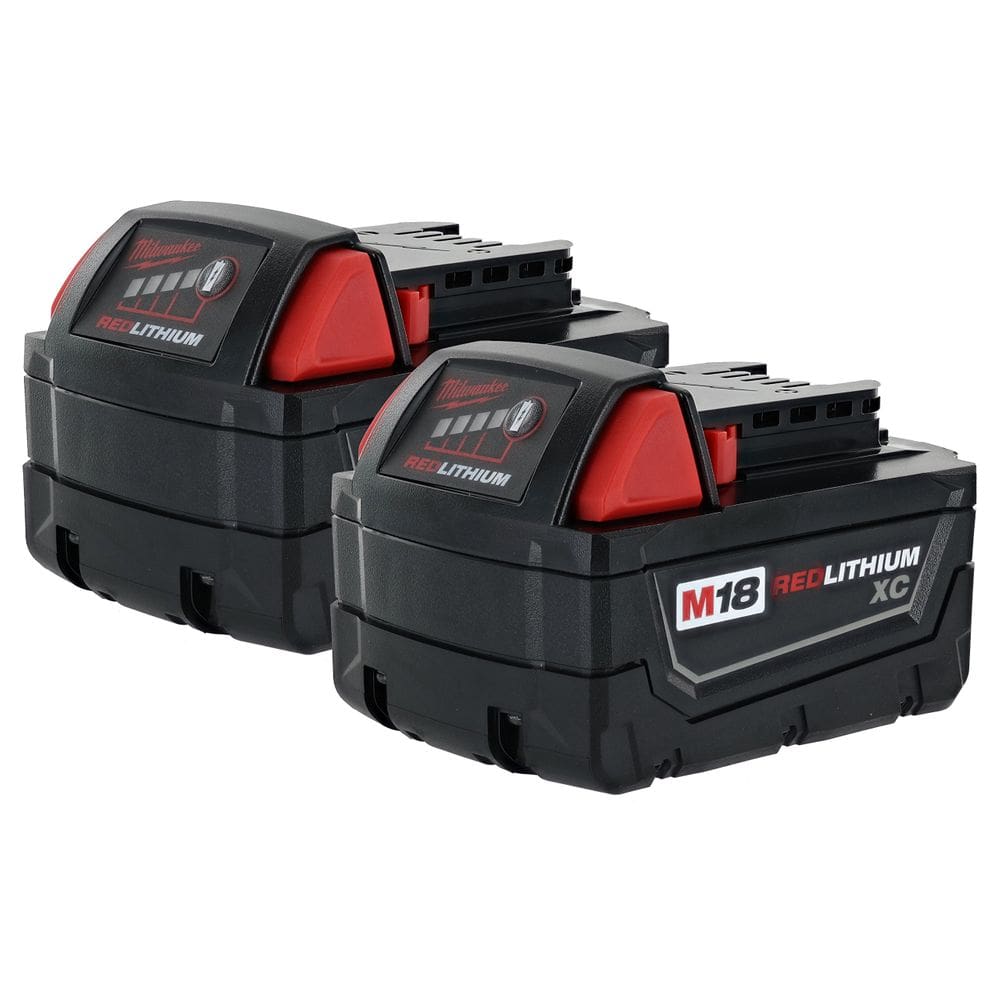 Bateria de ferramentas sem fio Milwaukee M18 XC RED LITHIUM 18V (pacote com 2)