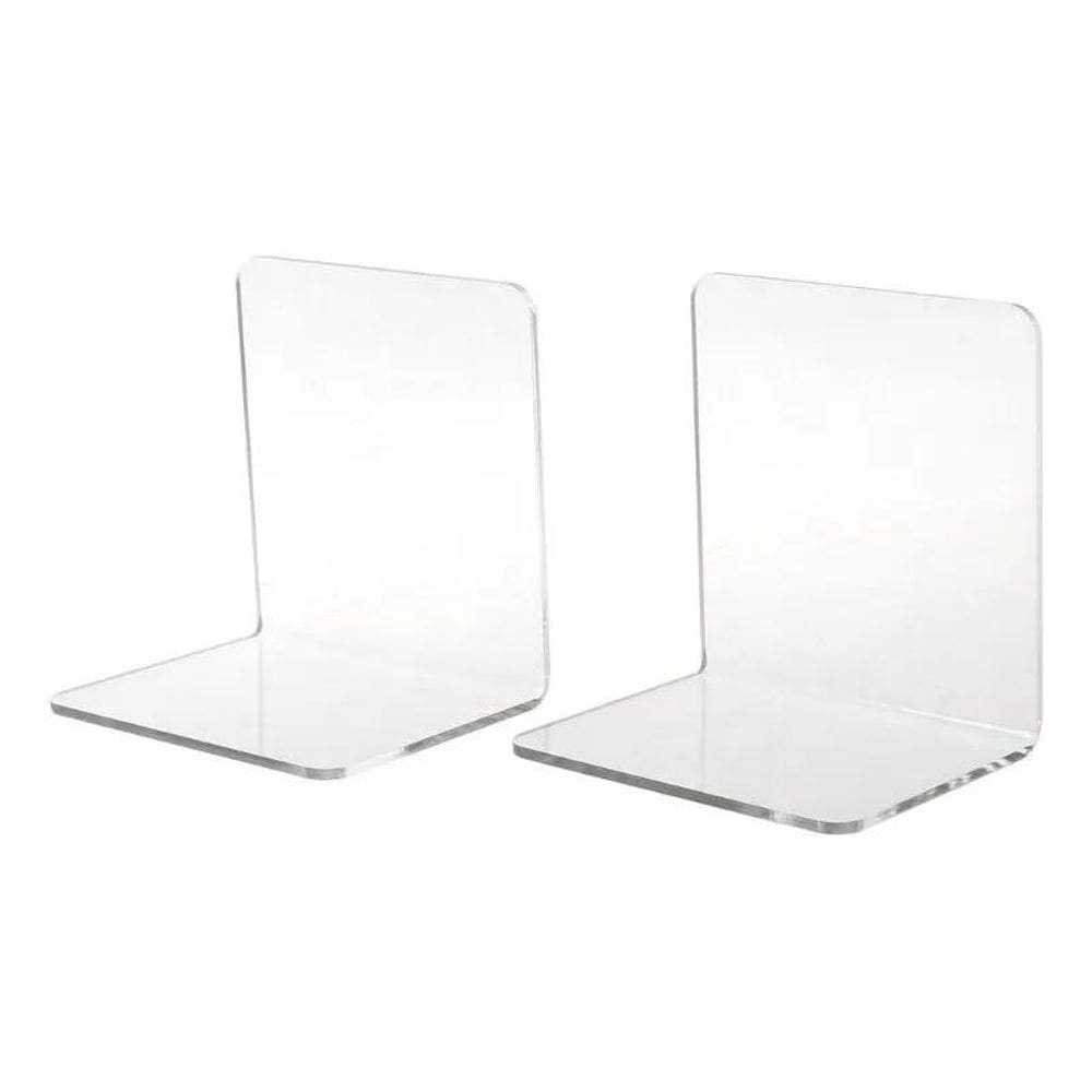 2X Bibliocanto Cristal Suporte Apoio Livro Aparador Lateral