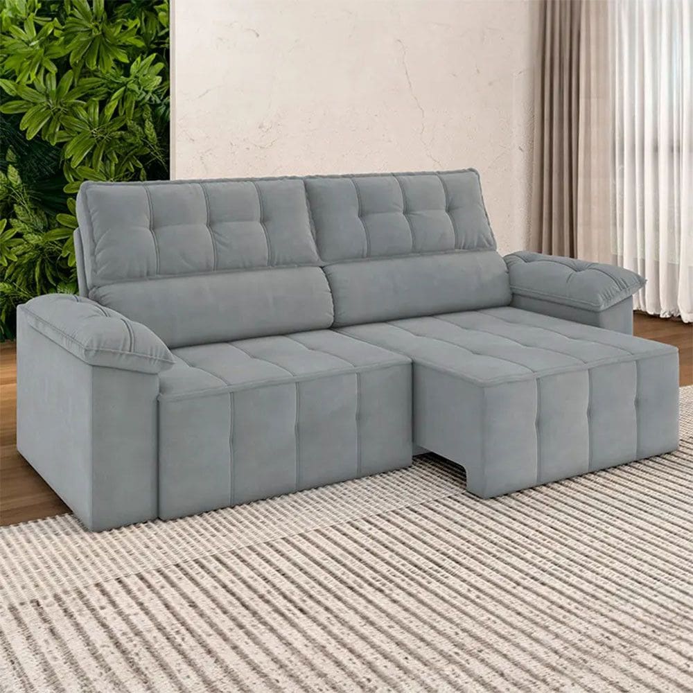 Sofá Retrátil e Reclinável 220 cm Santorini Besthouse