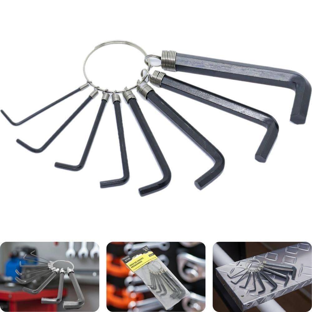 Jogo Chave Allen 1,5 Mm - 8,0 Mm Chaveiro 8 Peças Tradestar