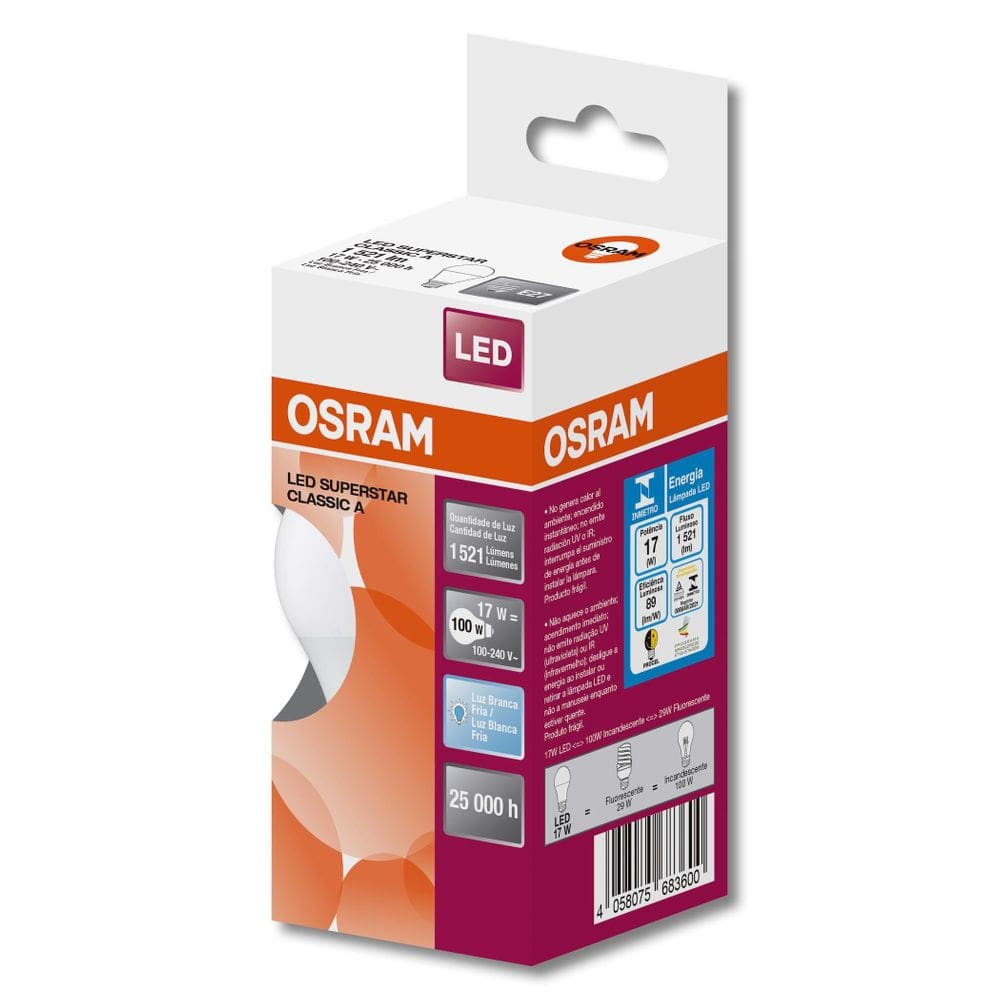 Kit 50 Lampadas Led Cla100 17W 6500K 1521Lm E27 - Osram