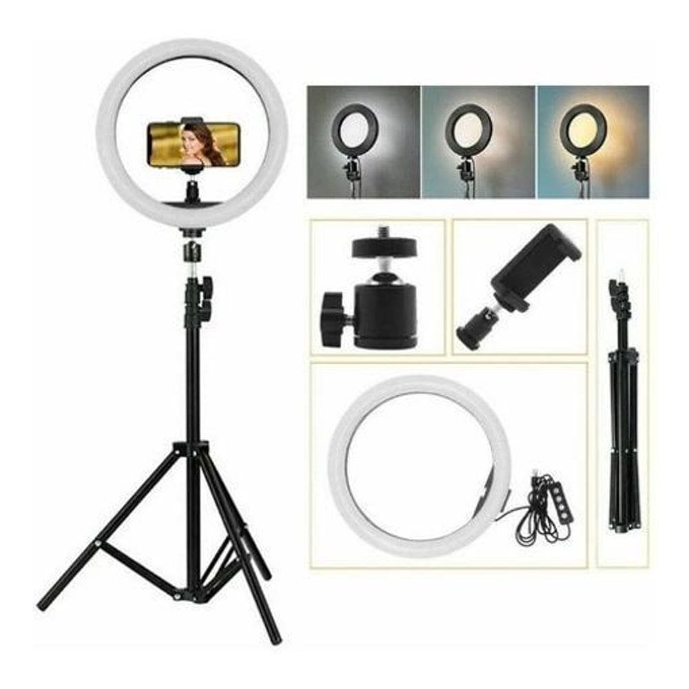 Ring Light Anel 30cm 12 - DS RING LIGHT - Preto - USB