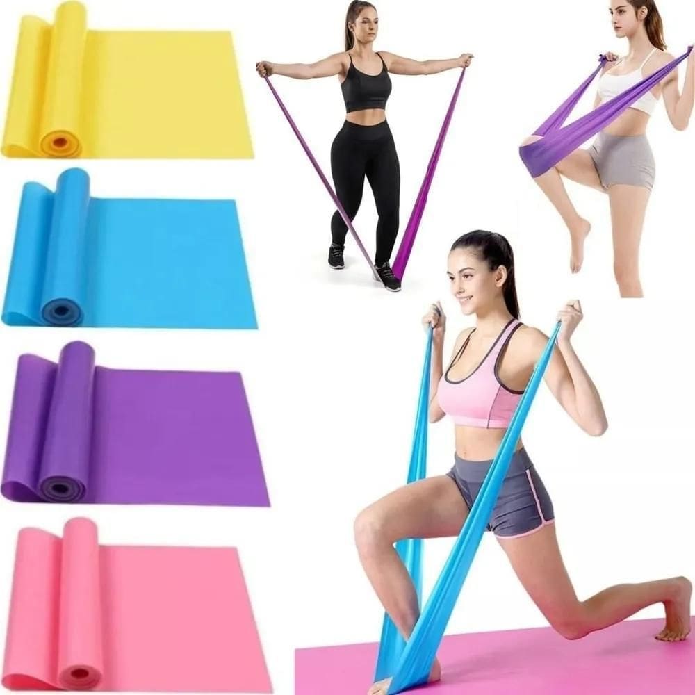 2X 4 Faixas Elásticas Theraband Exercício Pilates Fisioterap