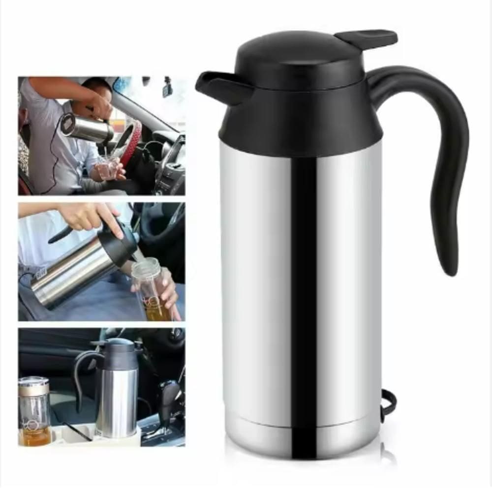 Garrafa Chaleira Térmica 600ml Inox 12V Carro Portátil