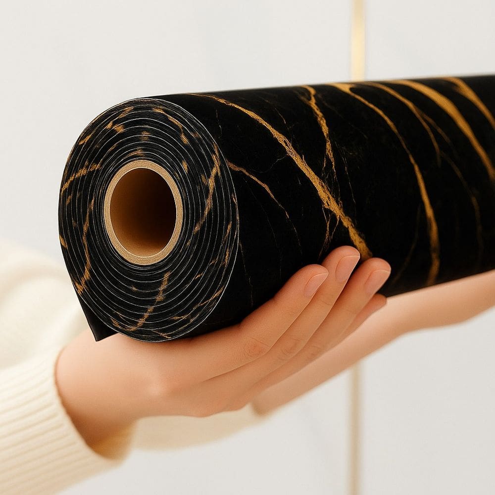 Placa Adesiva Parede Rolo Painel Vinilico Marmore 200x60cm