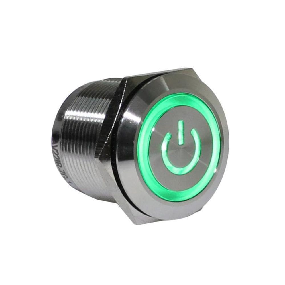 Botão Inox 22Mm 24V Led Vd Alternado Power Avi Metaltex