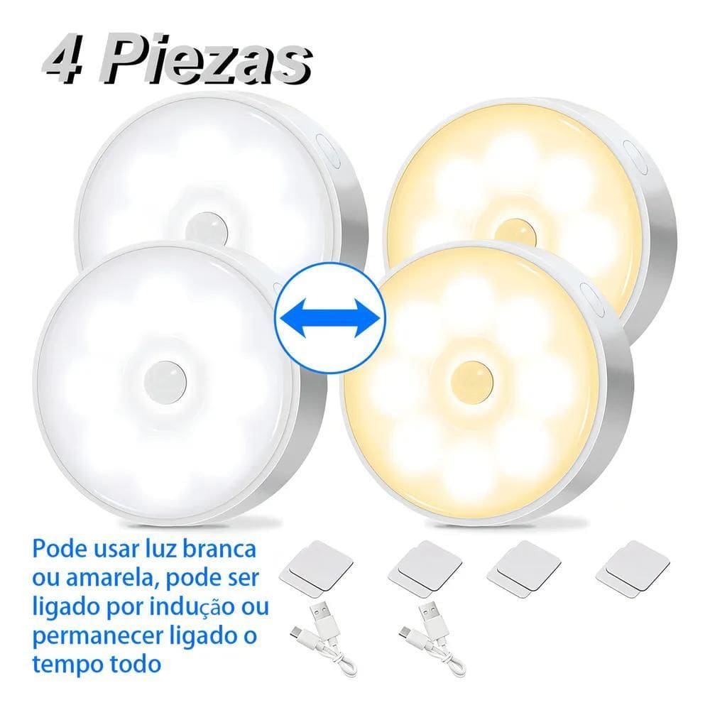 2X Com Sensor Presença Recarregável Luminárias Lâmpada Led S