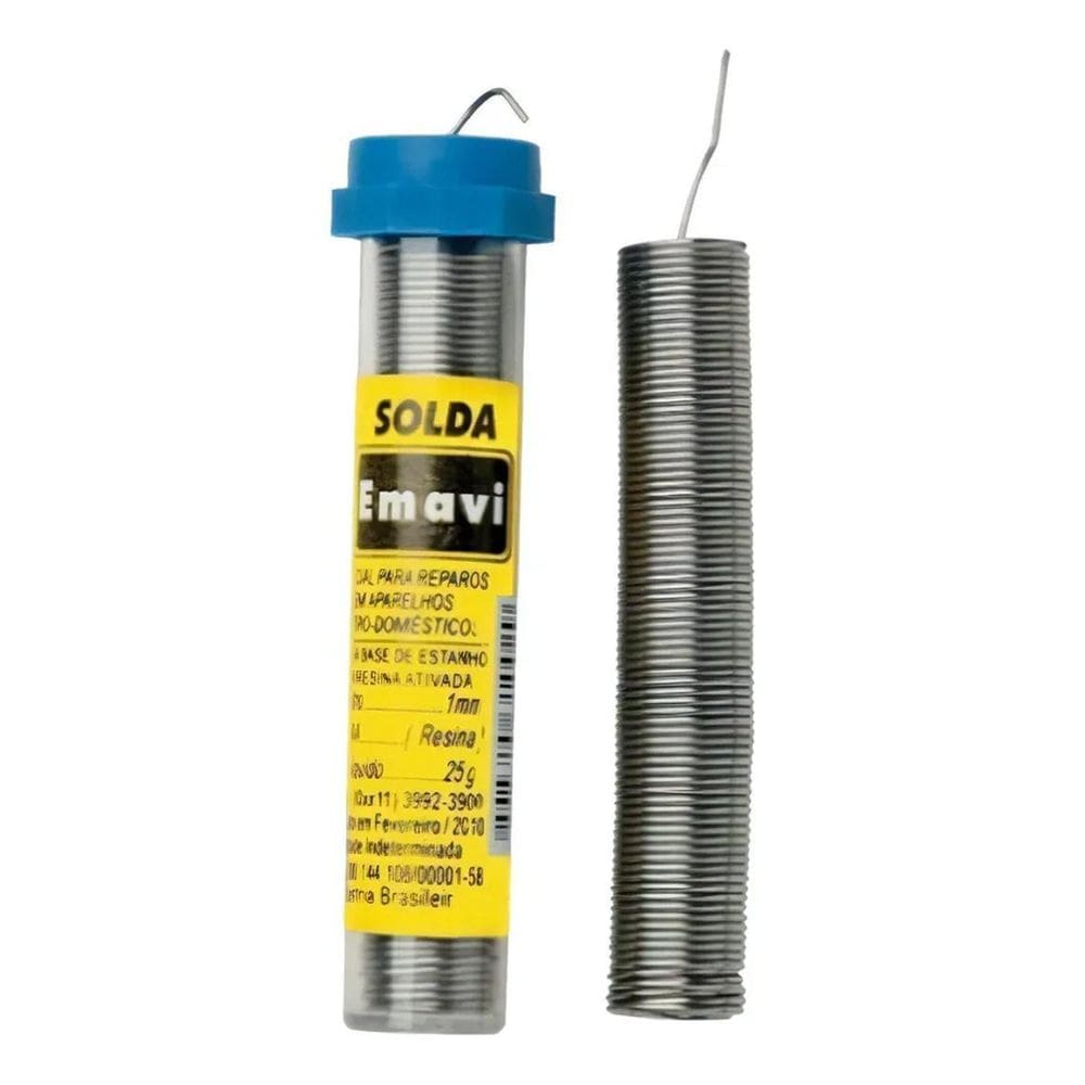 Tubo Estanho Para Solda Azul 1Mm Emavi - 25 Gramas