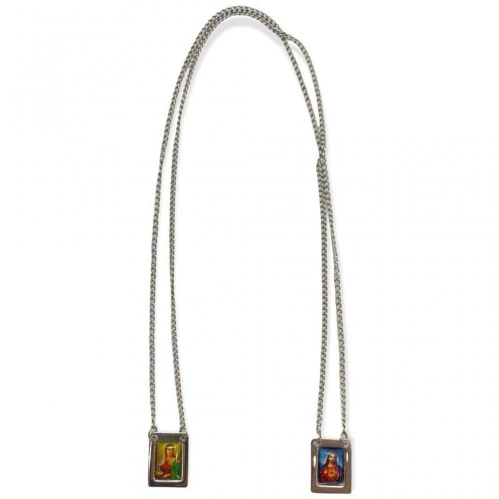 Escapulário Santa Luzia Em Aço Inox Foto 1,5 X 32 Cm