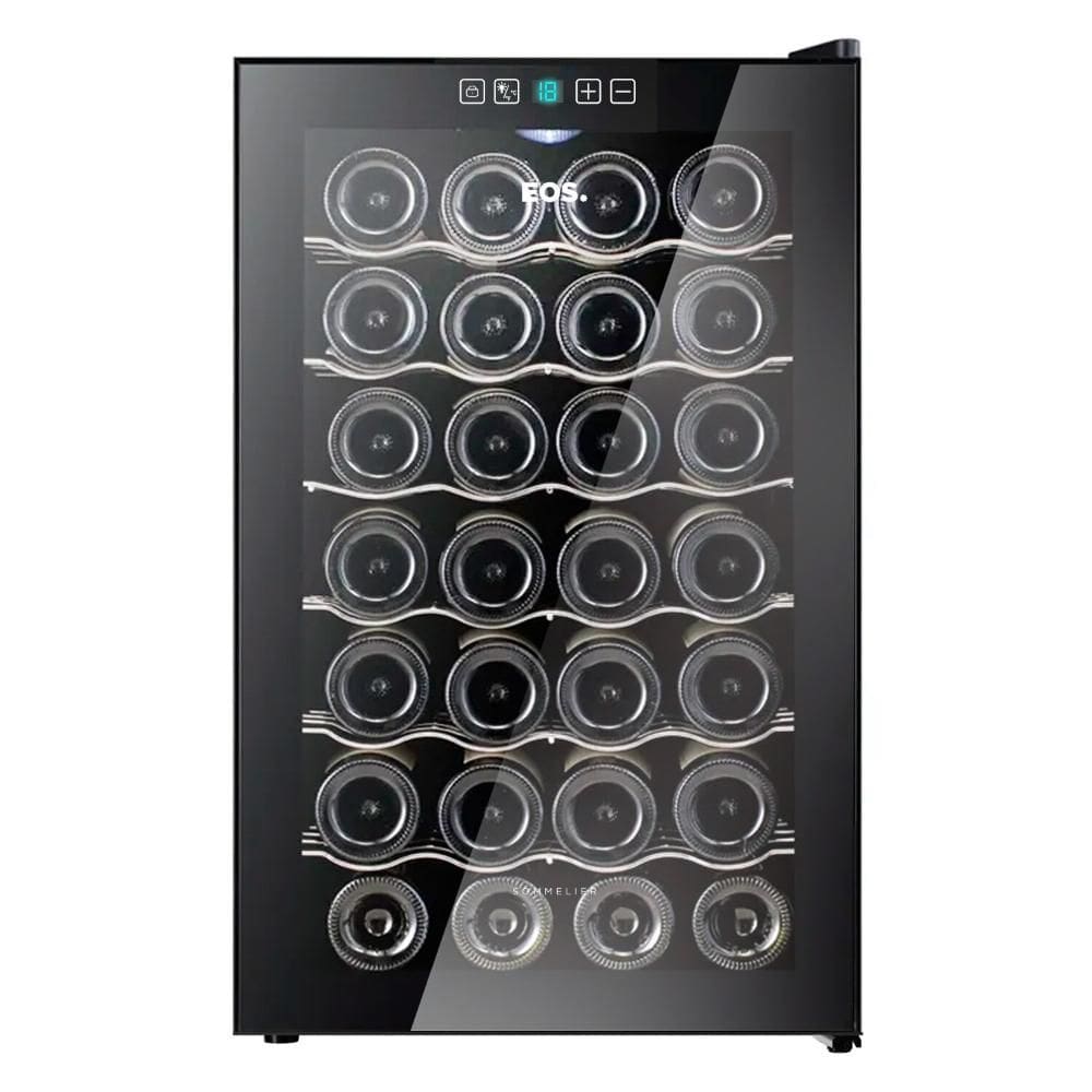 Adega Climatizada 28 Garrafas EOS Sommelier com Painel Touch Full Glass Eletrônica EAE28 Bivolt