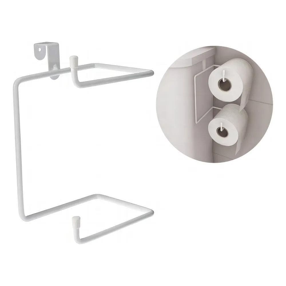 2X Papeleira Suporte Caixa Descarga Acoplada 2 Papel Higiêni