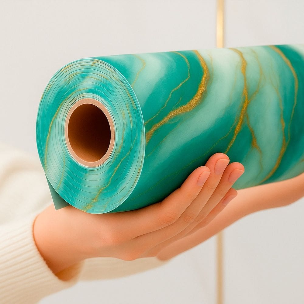 Placa Adesiva Parede Rolo Painel Vinilico Marmore 200x60cm