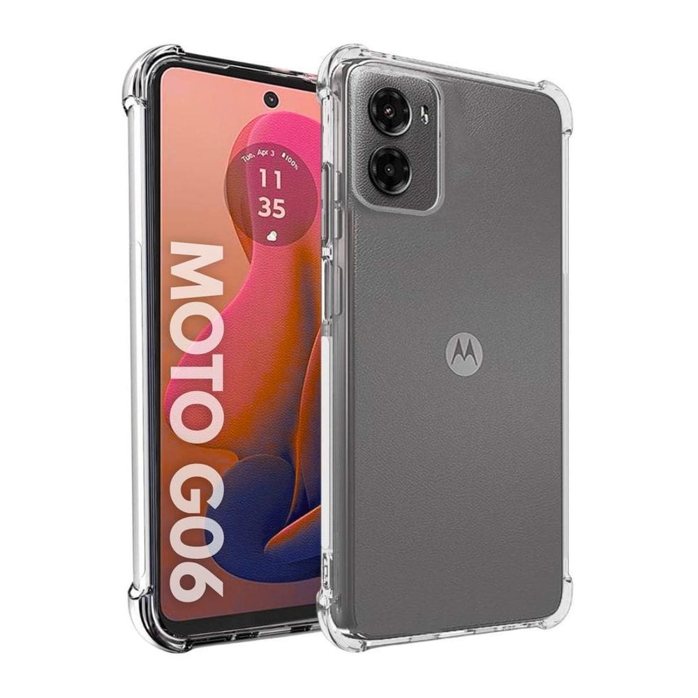 Capa Transparente Para Moto G06 + Película Privacidade 3D