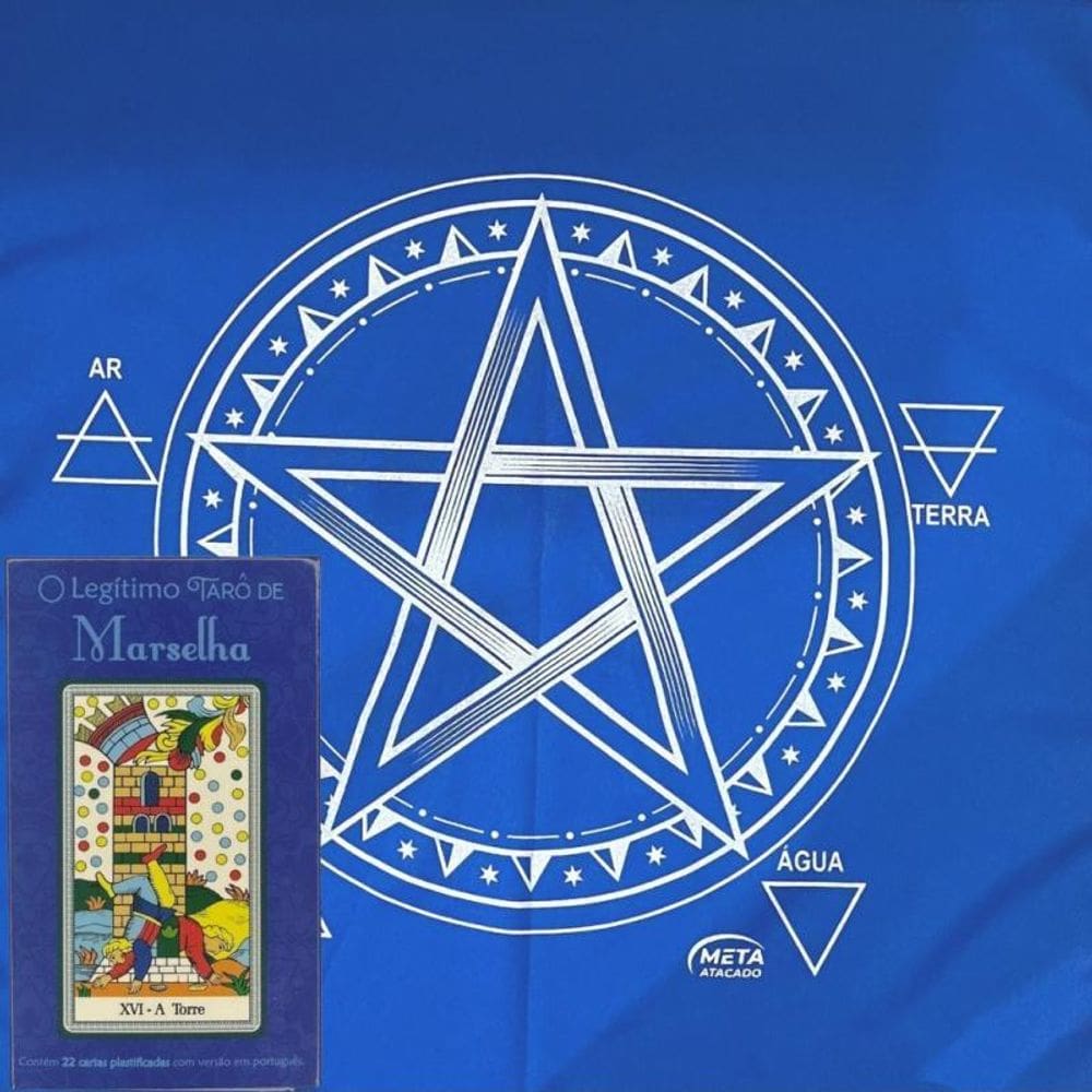 Kit O Tarô Marselha 22 Cartas Plastific + Toalha