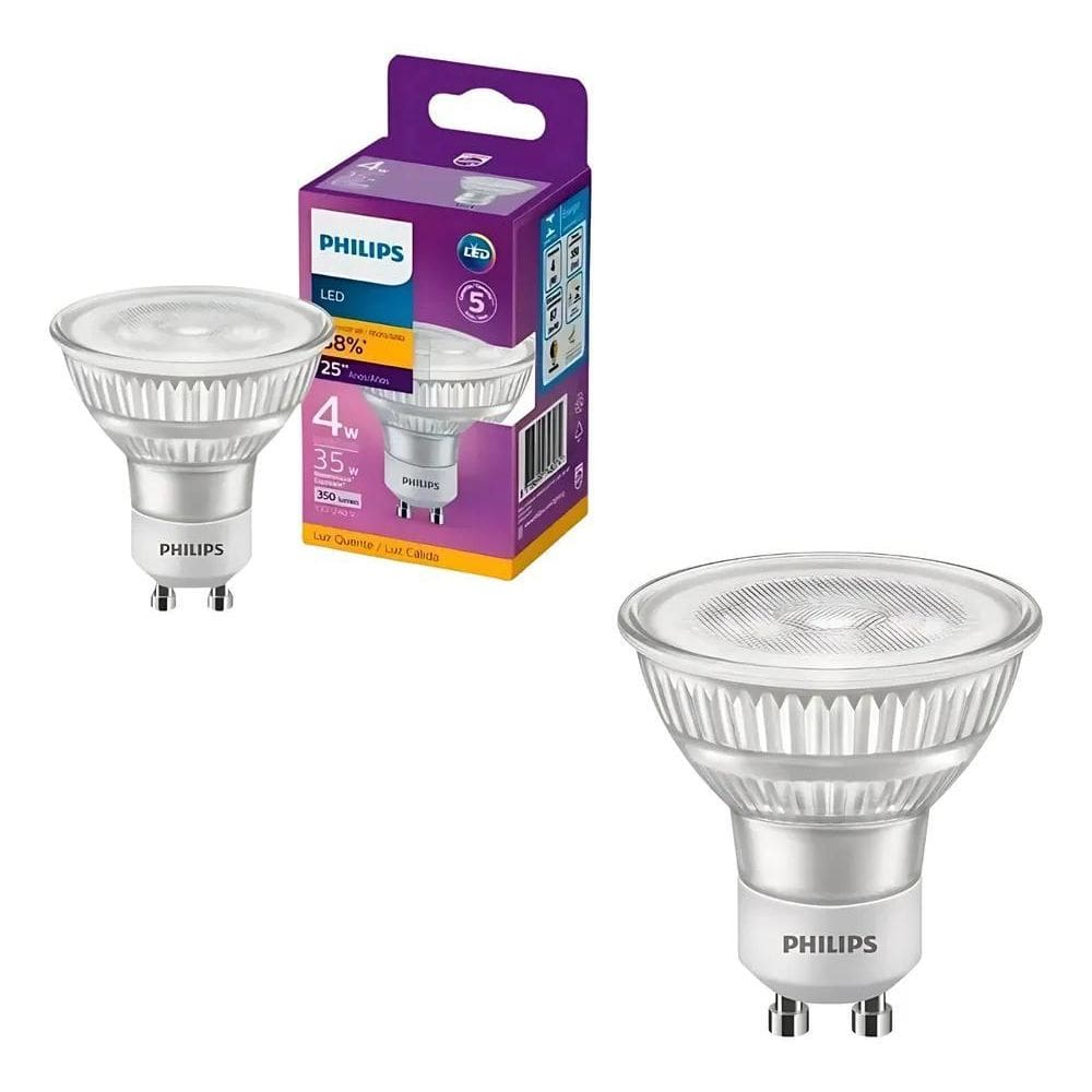 2X Kit C/2 Lampada Led Dicroica Par16 Philips Gu10 4W 350Lm
