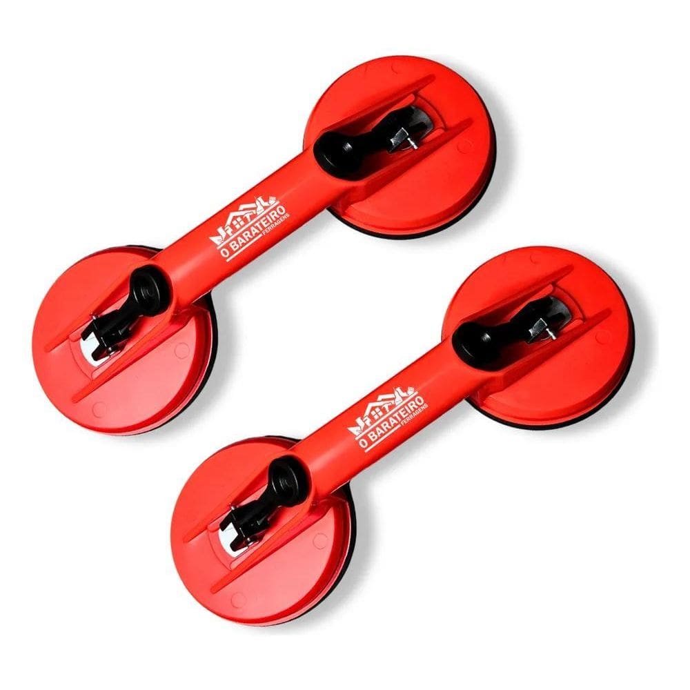 Kit 2 Ventosa Dupla Aguenta 80Kg Cada Para Piso Liso, Porcel