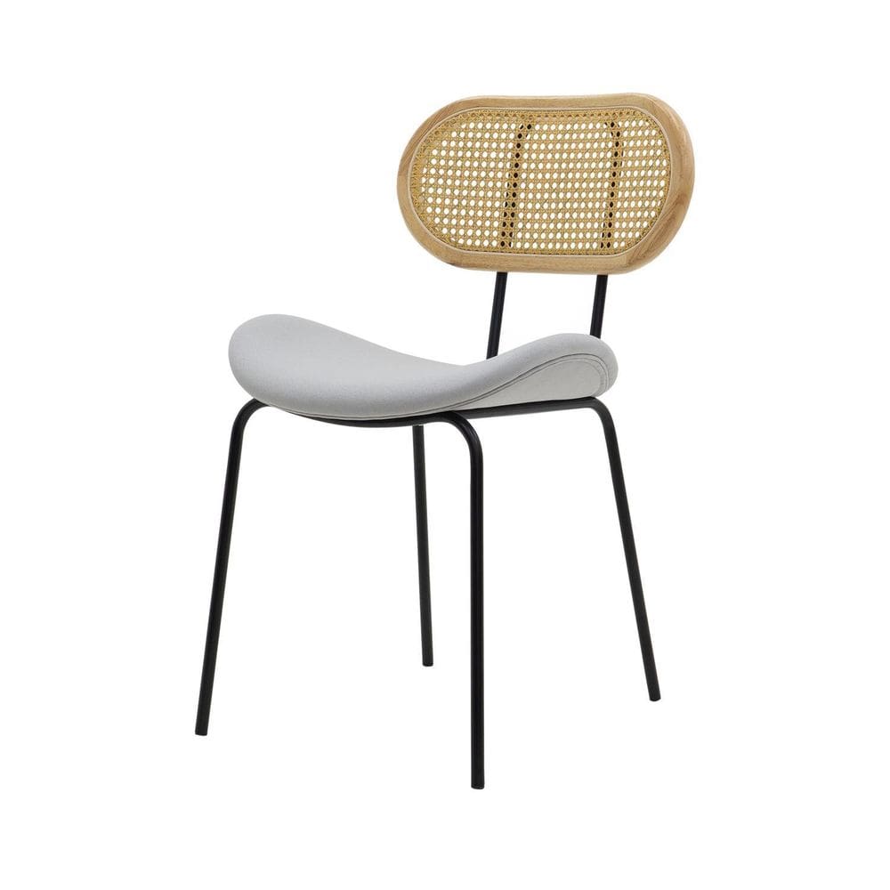 Cadeira De Jantar Toscana - Base Preta, Assento Em Tecido Ci