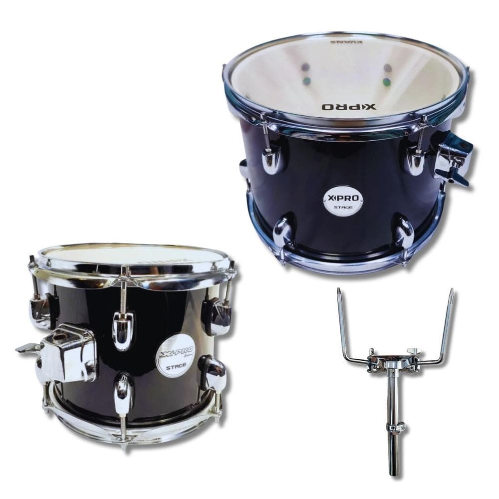 Kit Tom 10 E 12 De Bateria Com Caneca + Tom Holder X-Pro