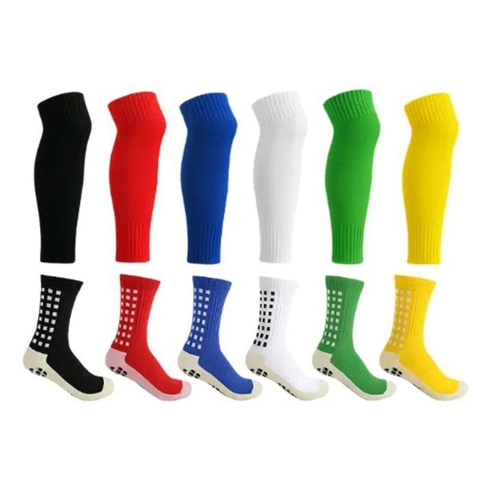 2X Kit Meia Antiderrapante Pro Soccer + Meião Cortado Caneli