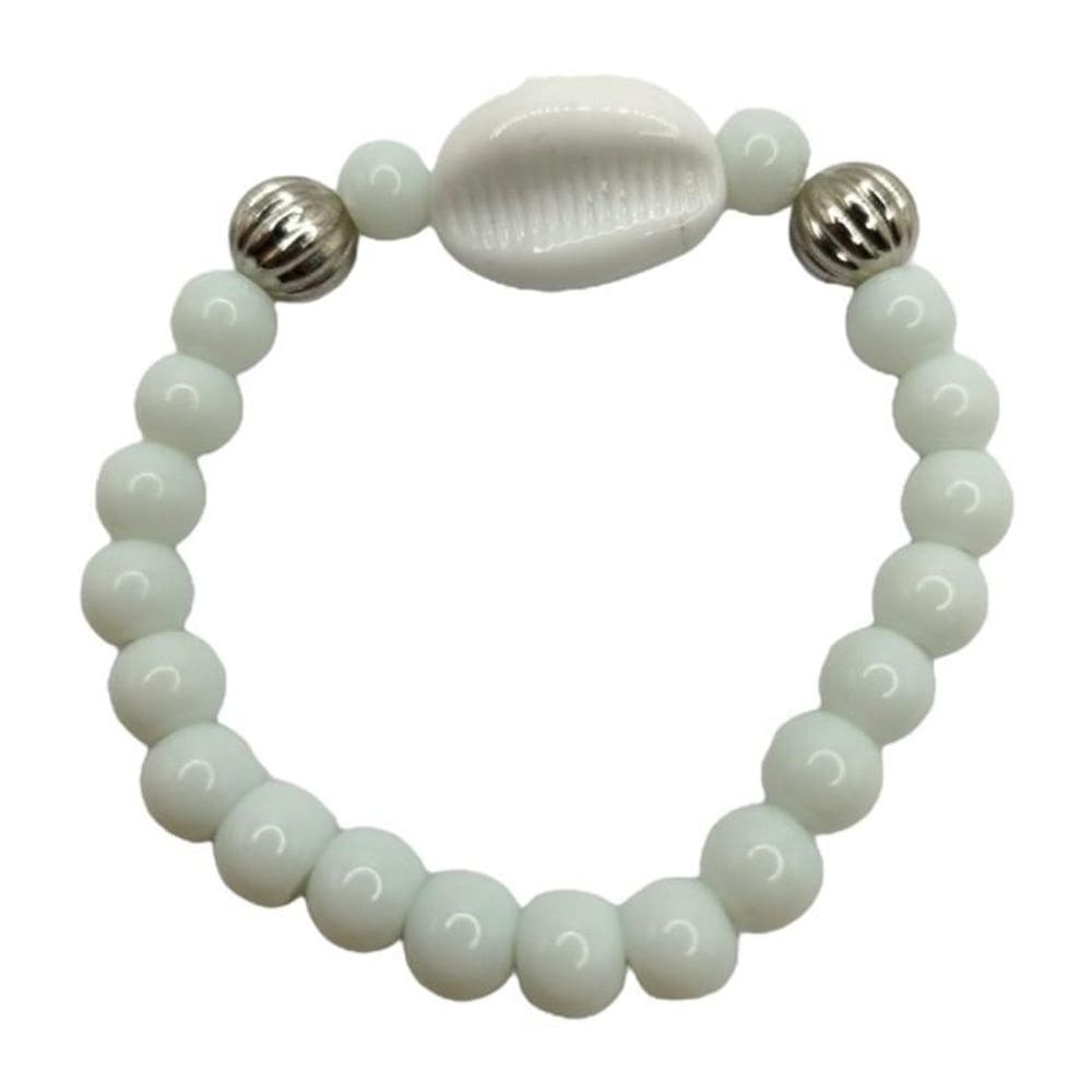 Pulseira Oxalá Búzios Branco Cerâmica E Silicone