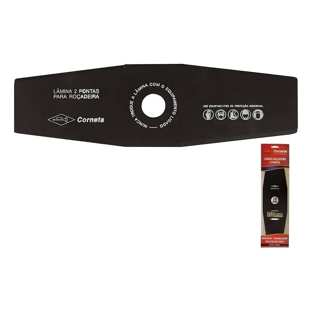 Lâmina Roçadeira 2 Pontas 350Mm Esp.2Mm Furo 20Mm - Corneta