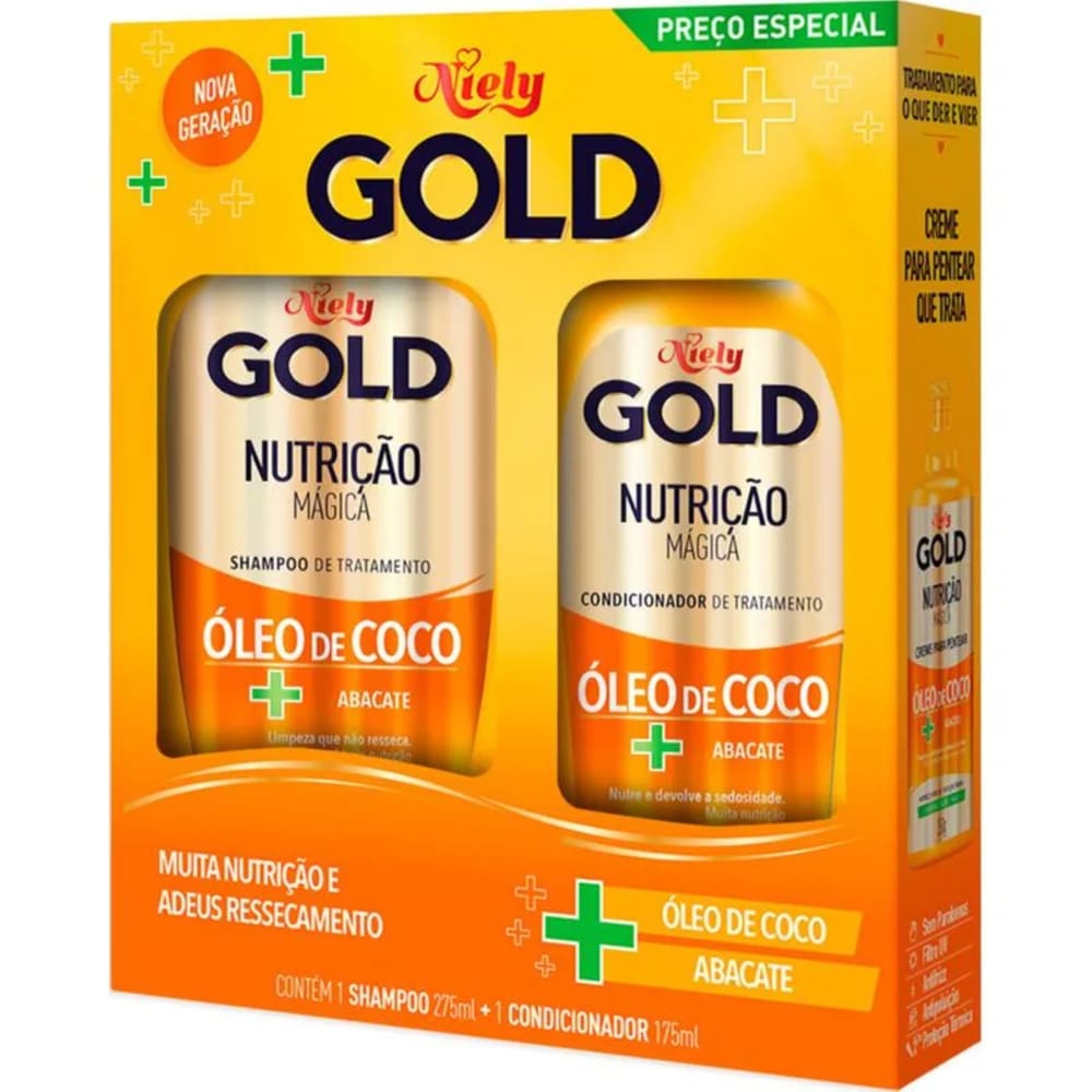 Shampoo e Condicionador Niely Gold Nutrição Mágica Óleo de Coco + Abacate