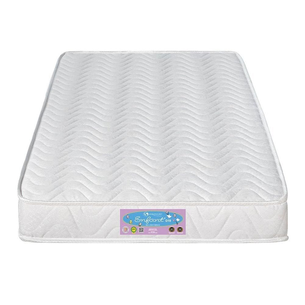 Colchão Infantil para Berço de Espuma D18 70x10cm Enfant Branco