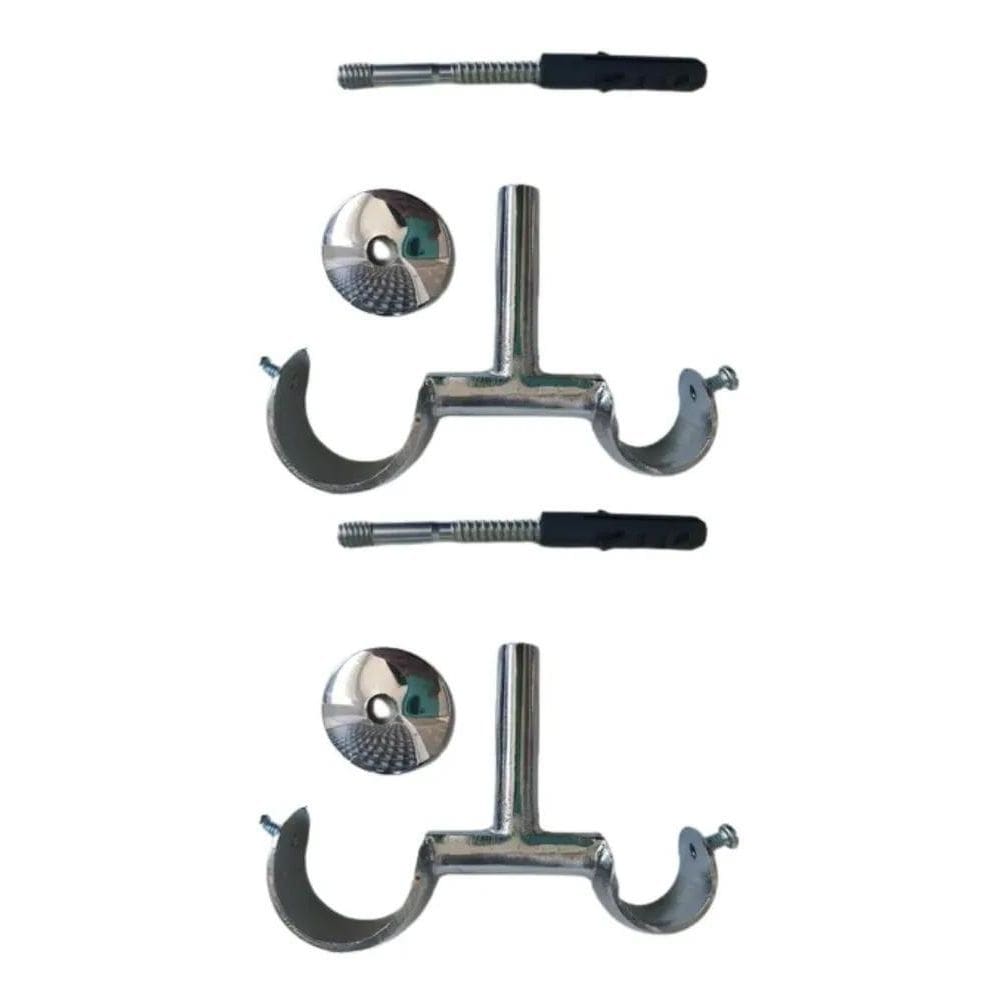 2X Suporte Duplo Para Varão Alumínio Para Teto