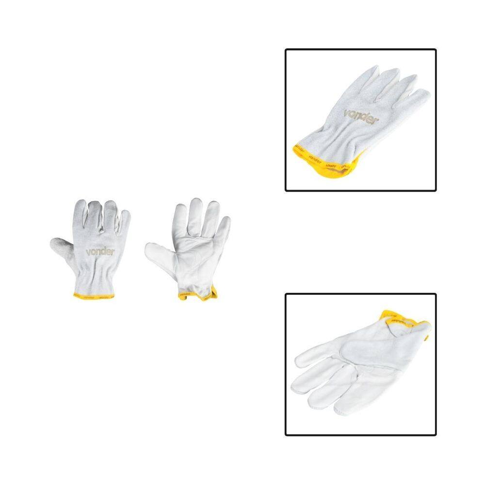 Luva De Couro Vaqueta Mista Sem Reforço 7Cm