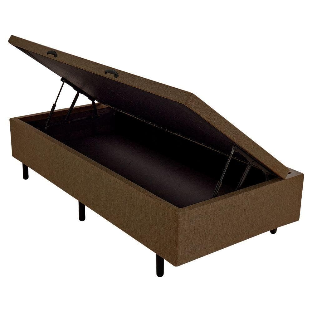 Cama Box Baú Solteiro Sintético 88x188 Marrom