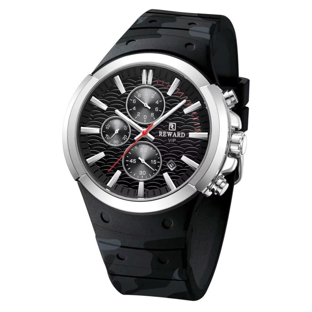 Relógio De Pulso Masculino Quartzo À Prova Da Água Design Simples 3atm Preto Prata