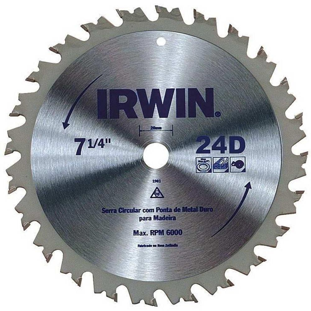Disco de Serra Circular 7.1/4” (185mm) Irwin, 24 Dentes