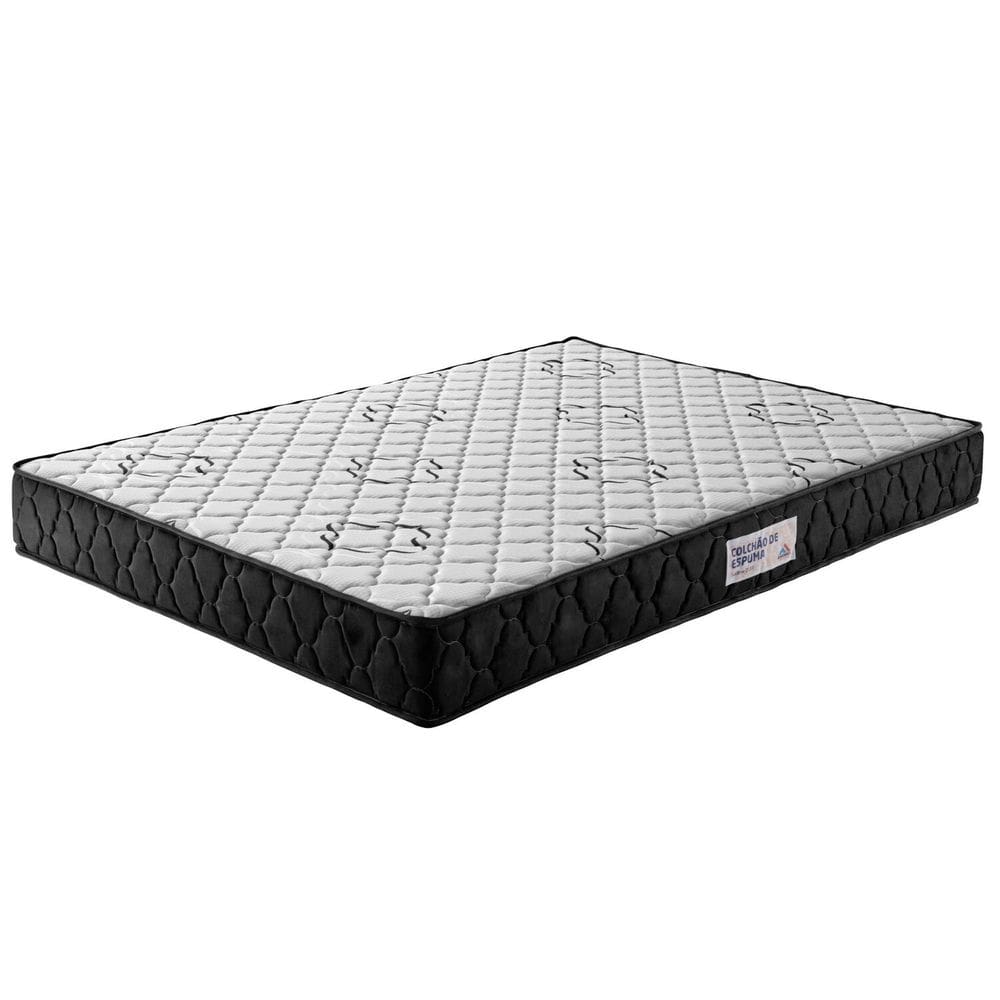 Colchão de Casal Espuma D-33 100% Poliéster 138cm X 17cm Sublime Preto fosco / Branco