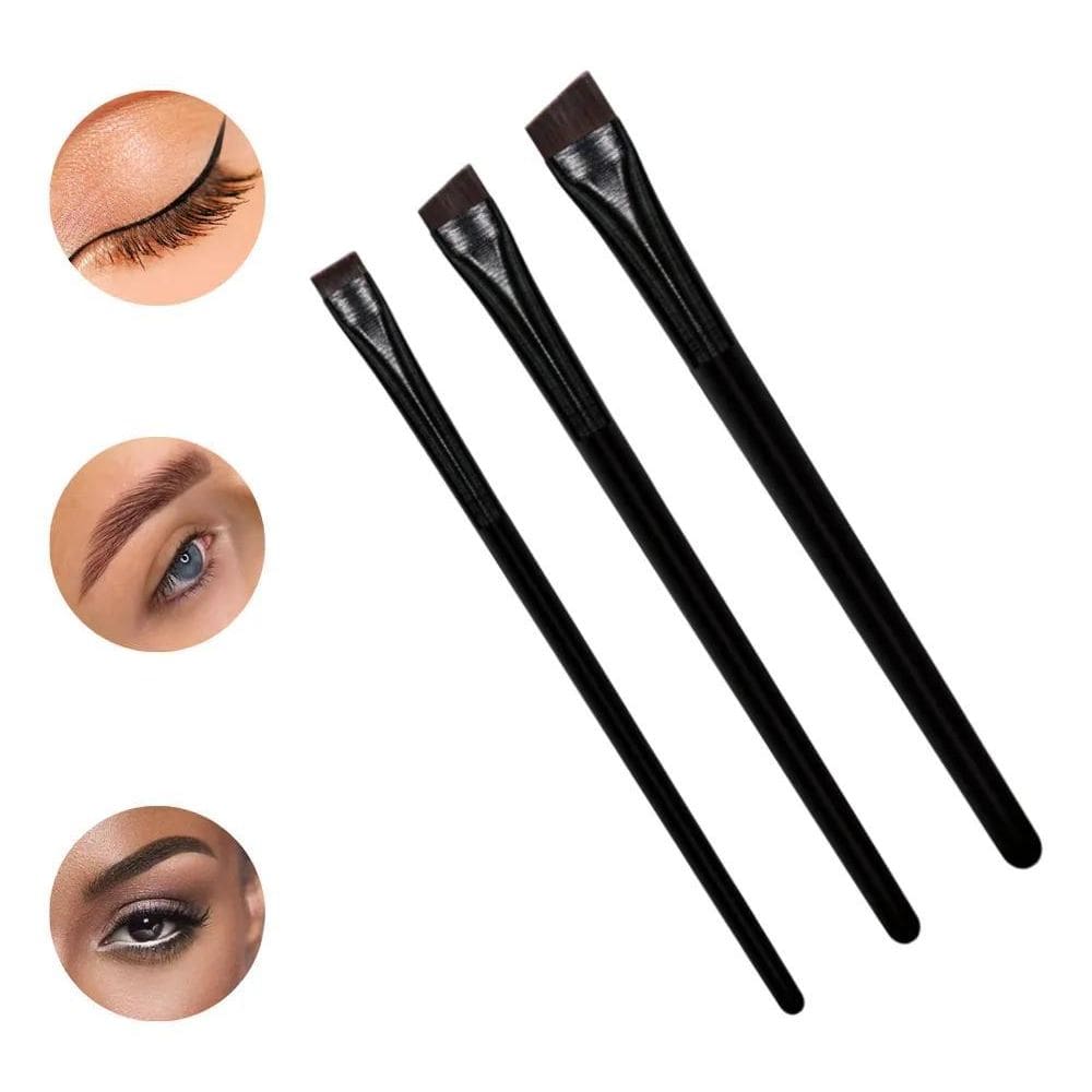 3X Pincel Profissional Chanfrado Desing Sobrancelha Henna