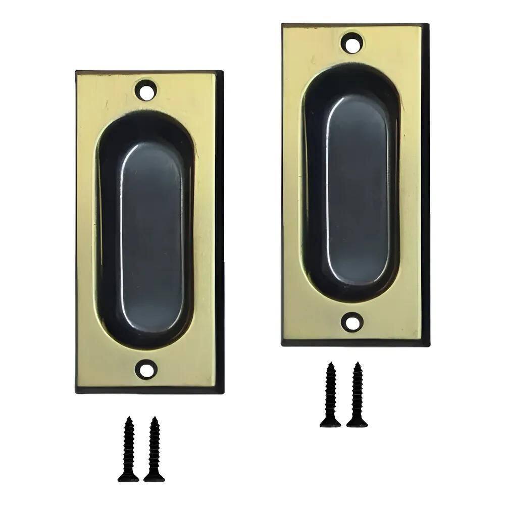 Par Puxador Concha Embutir Porta Janela De Correr L. Oxidado