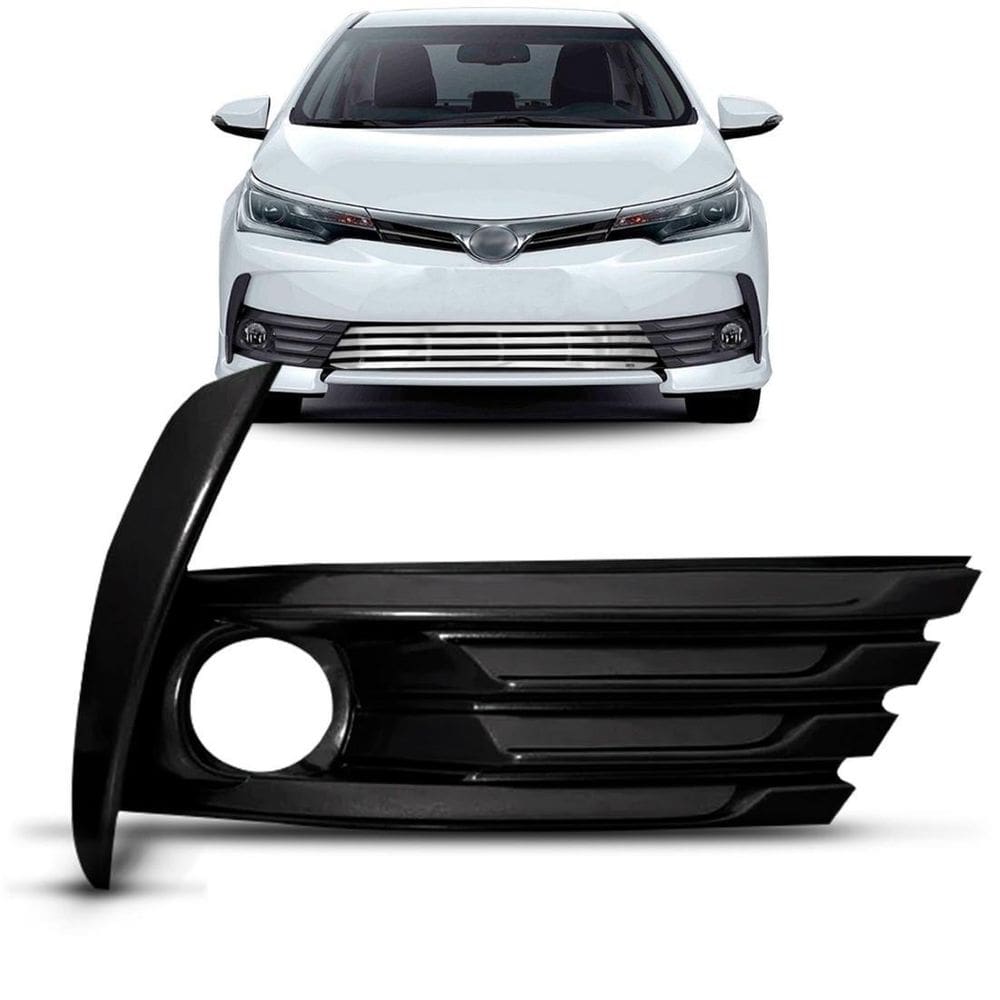 Moldura Farol Milha Corolla 2018 A 2020 Preta Com Furo