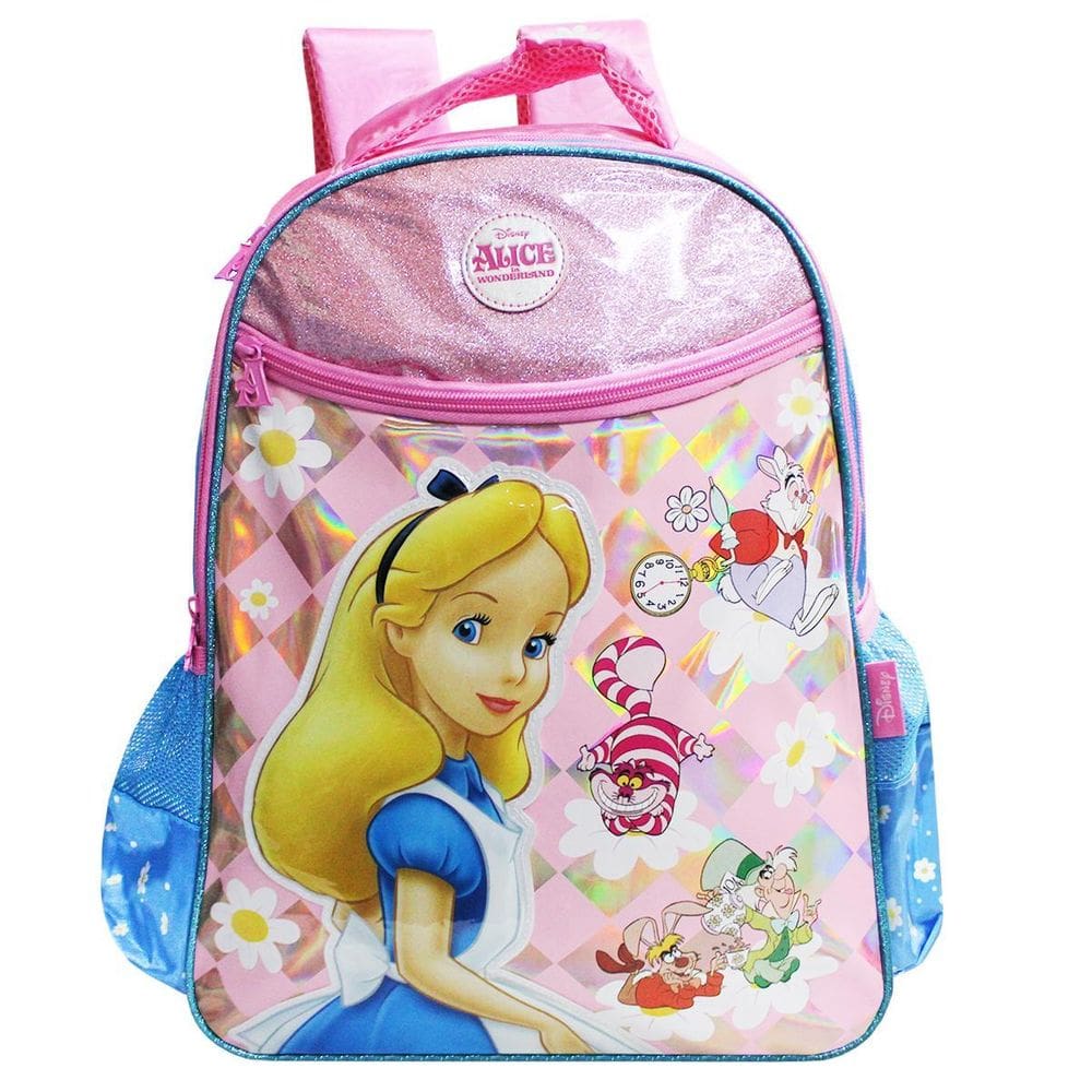 Mochila Escolar Alice No País Das Maravilhas Meninas Disney