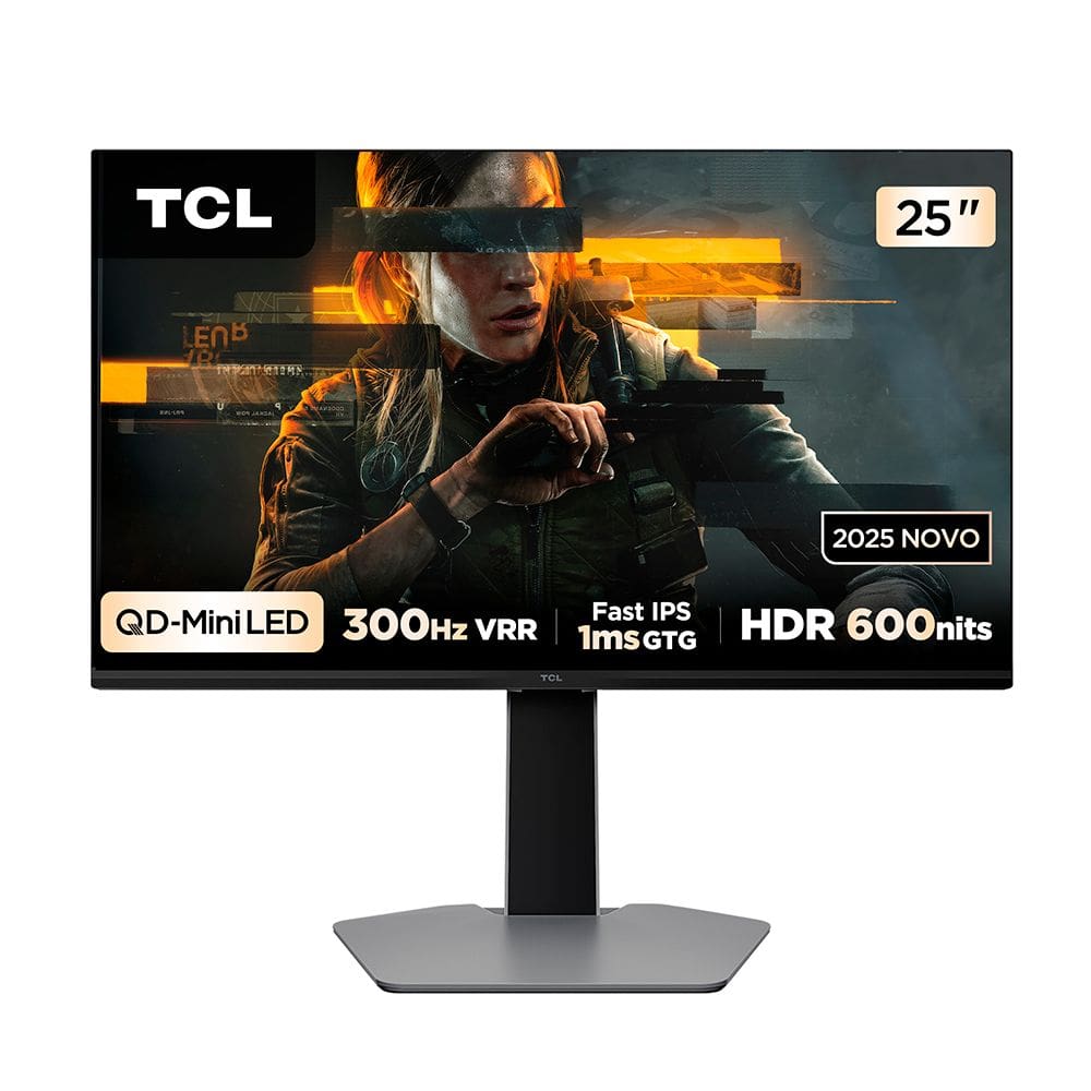 Monitor Gamer TCL 25” QD Mini LED Full HD 300Hz 2 HDMI HDR600 25G64