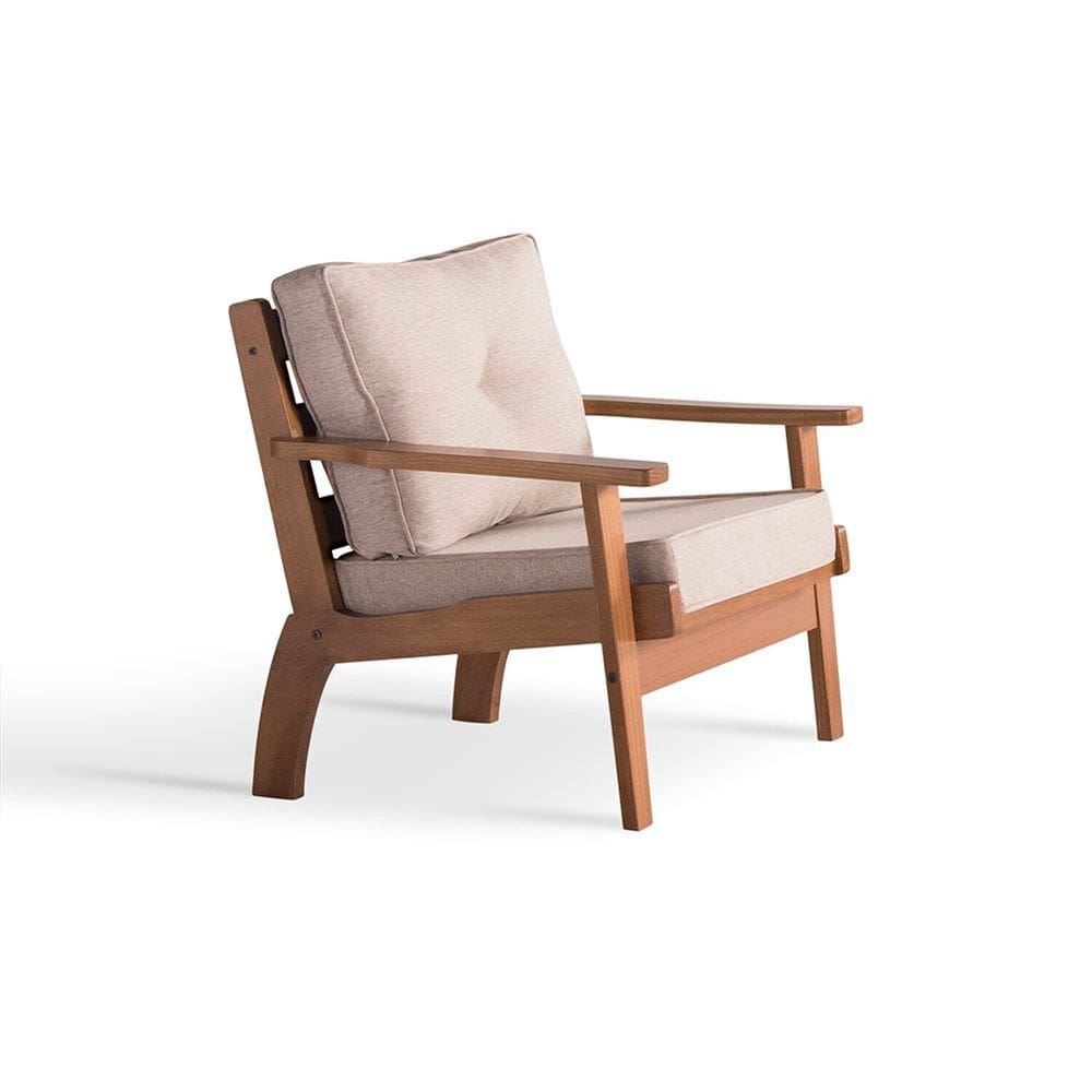 Poltrona 1 Lugar 86x74x80 Cm New Florença Nogueira Claro/Bege