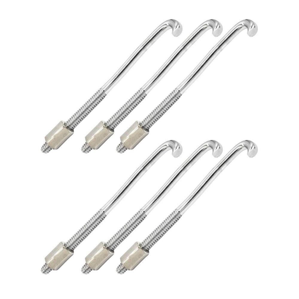 Kit 6 Garra Afinação Percussão 10Cm Cromo Com Porca Torelli