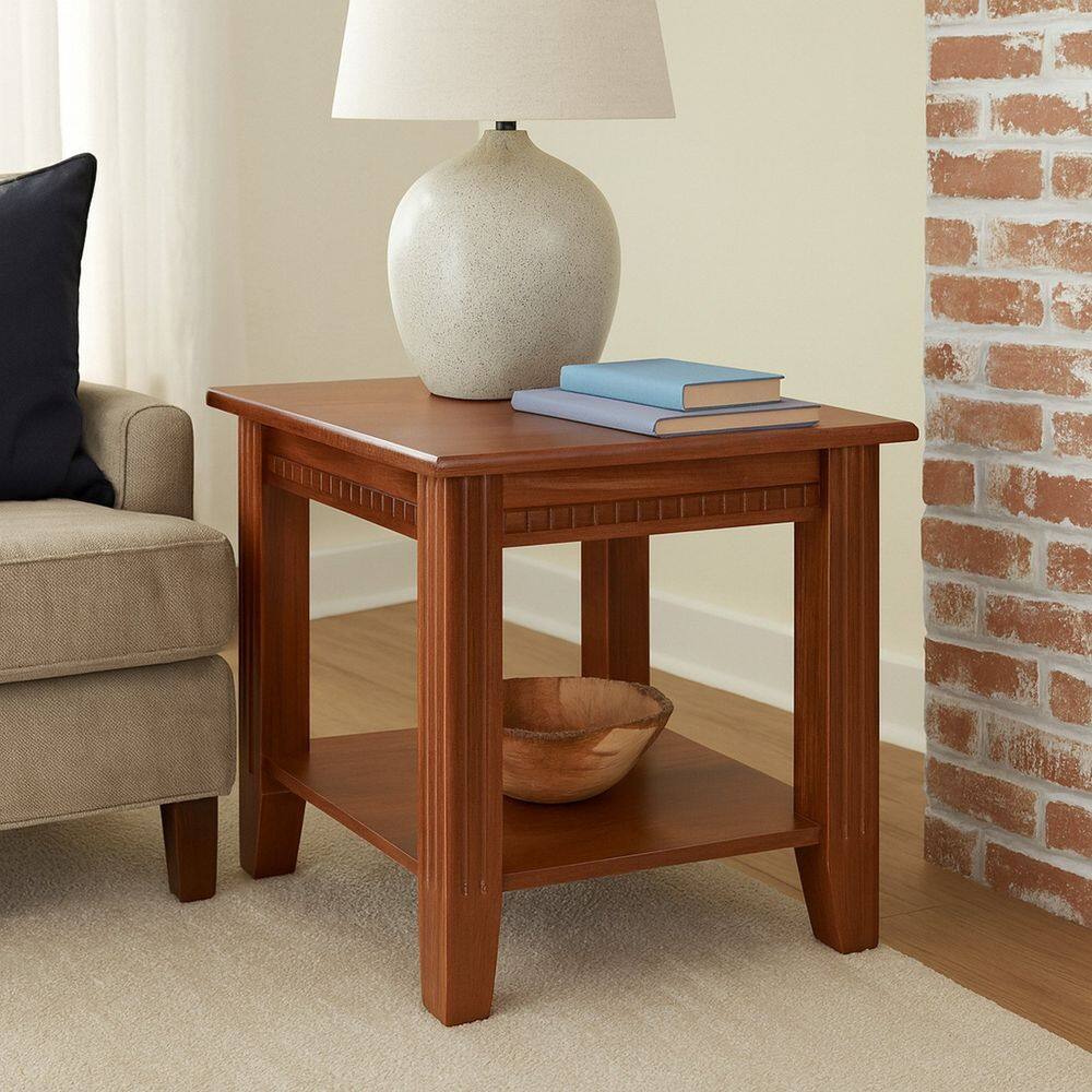 Mesa Lateral para Sala de Estar 60x60cm Colonial Amendoa