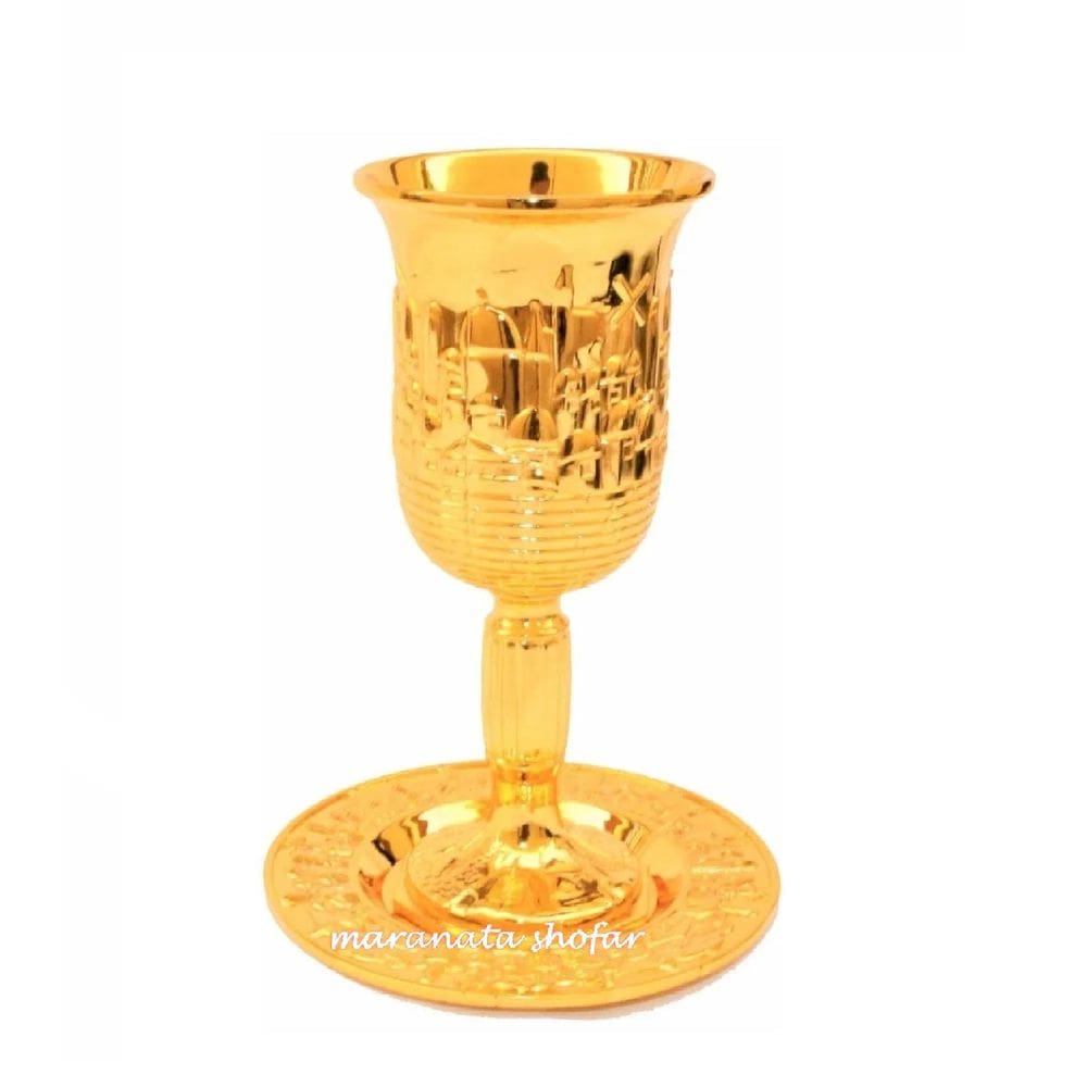 Copo Taça De Jerusalém Santa Ceia - Kidush - 16Cm De Israel