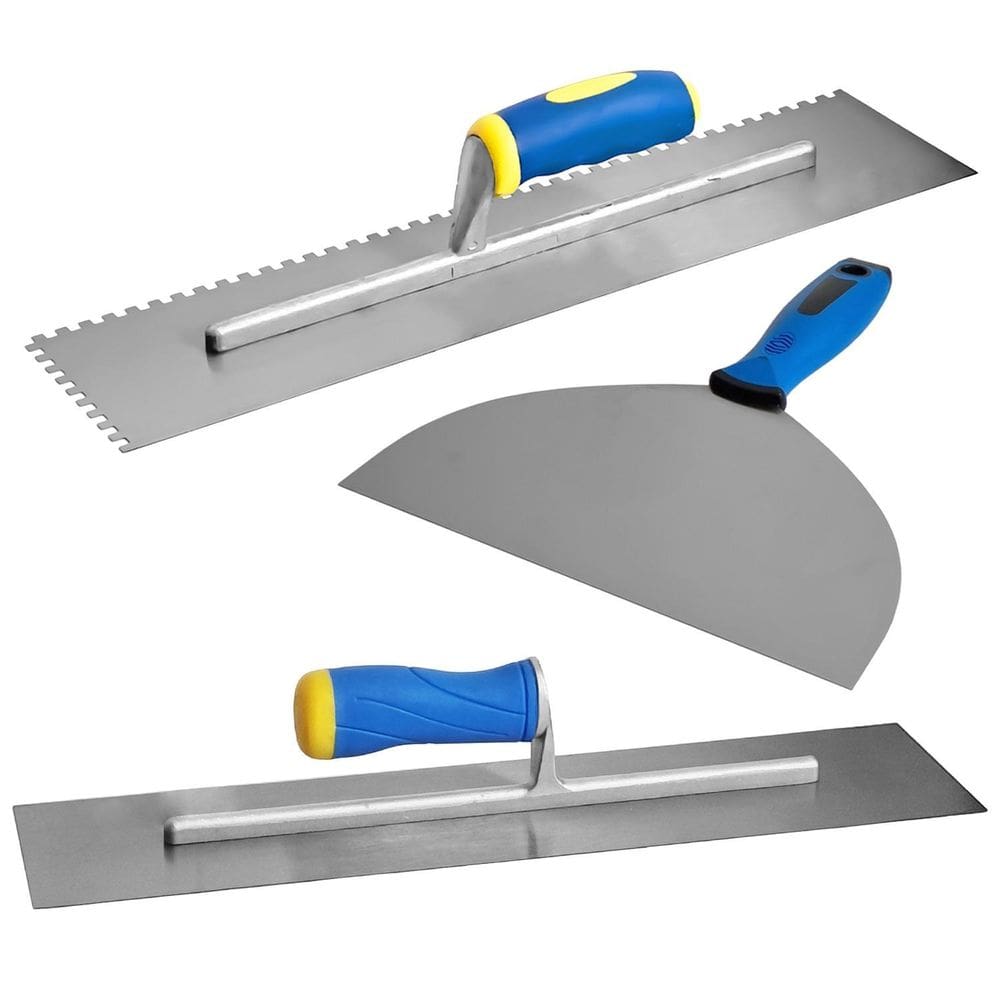 Kit Desempenadeira Aço Dent. + Espátula Inox 8 Pol. Guepar